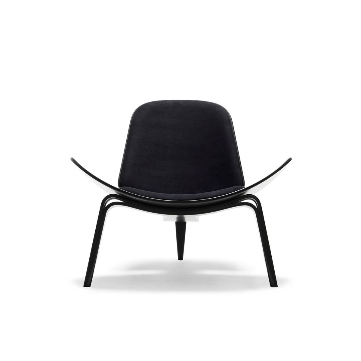 CH07 Skalstol, farvet af Hans J. Wegner (Black, Bøg/lædergruppe A)