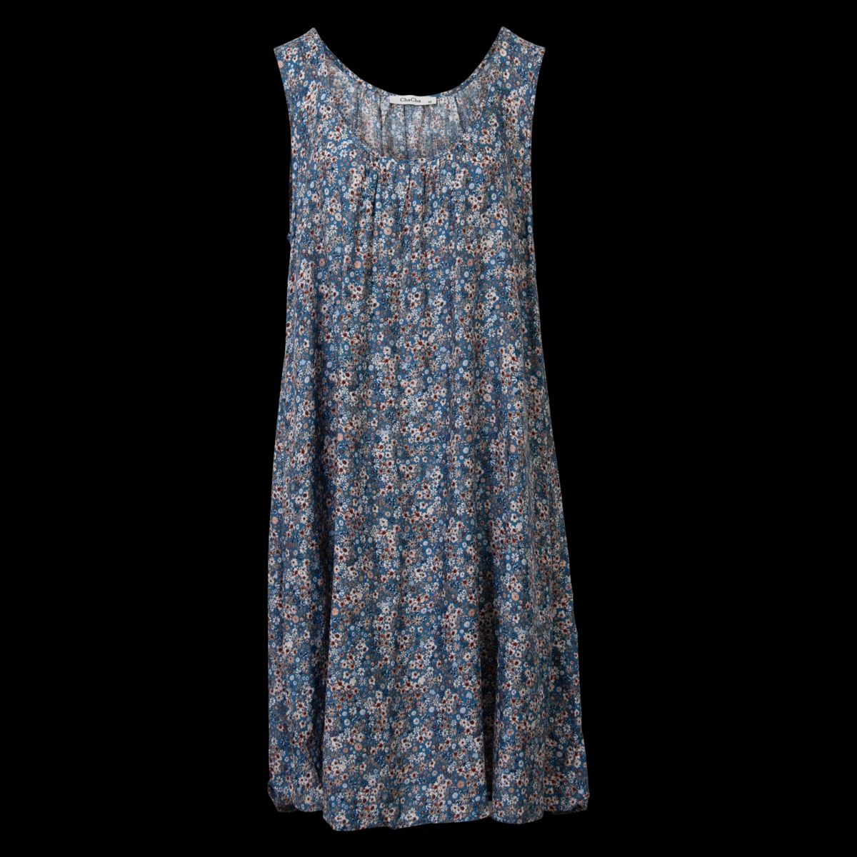 ChaCha Dame Kjole - Blue Flower - 2XL