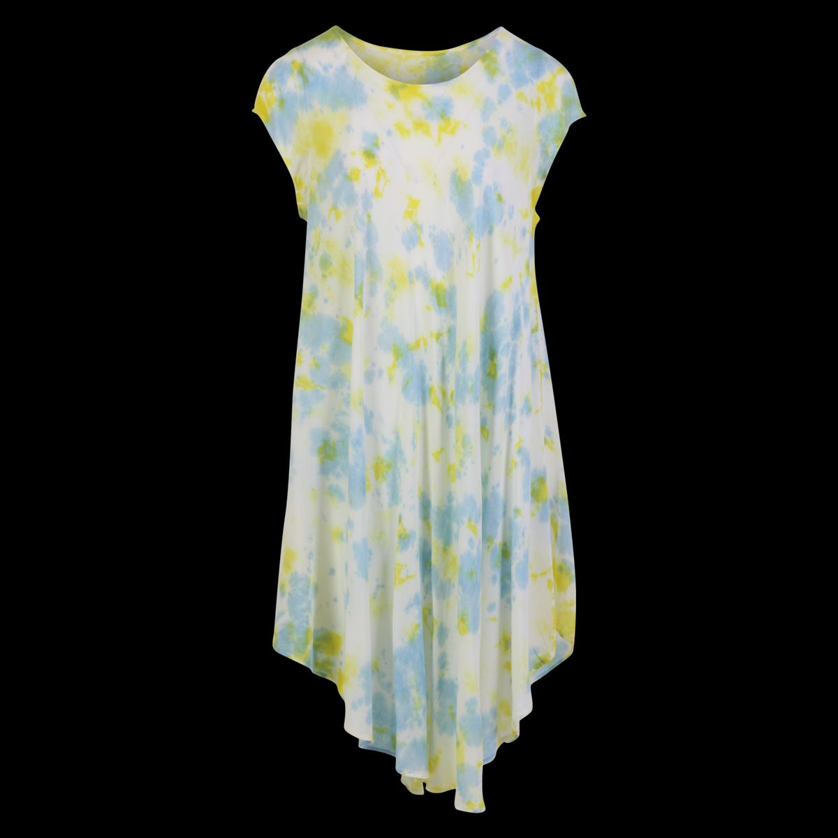 ChaCha Dame Kjole - Yellow/White/Light Blue - Onesize