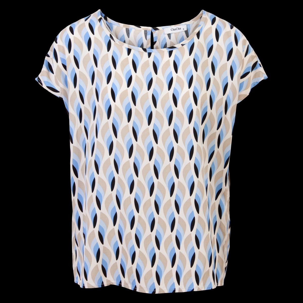 ChaCha Dame Kortærmet bluse - Bright Blue - 2XL