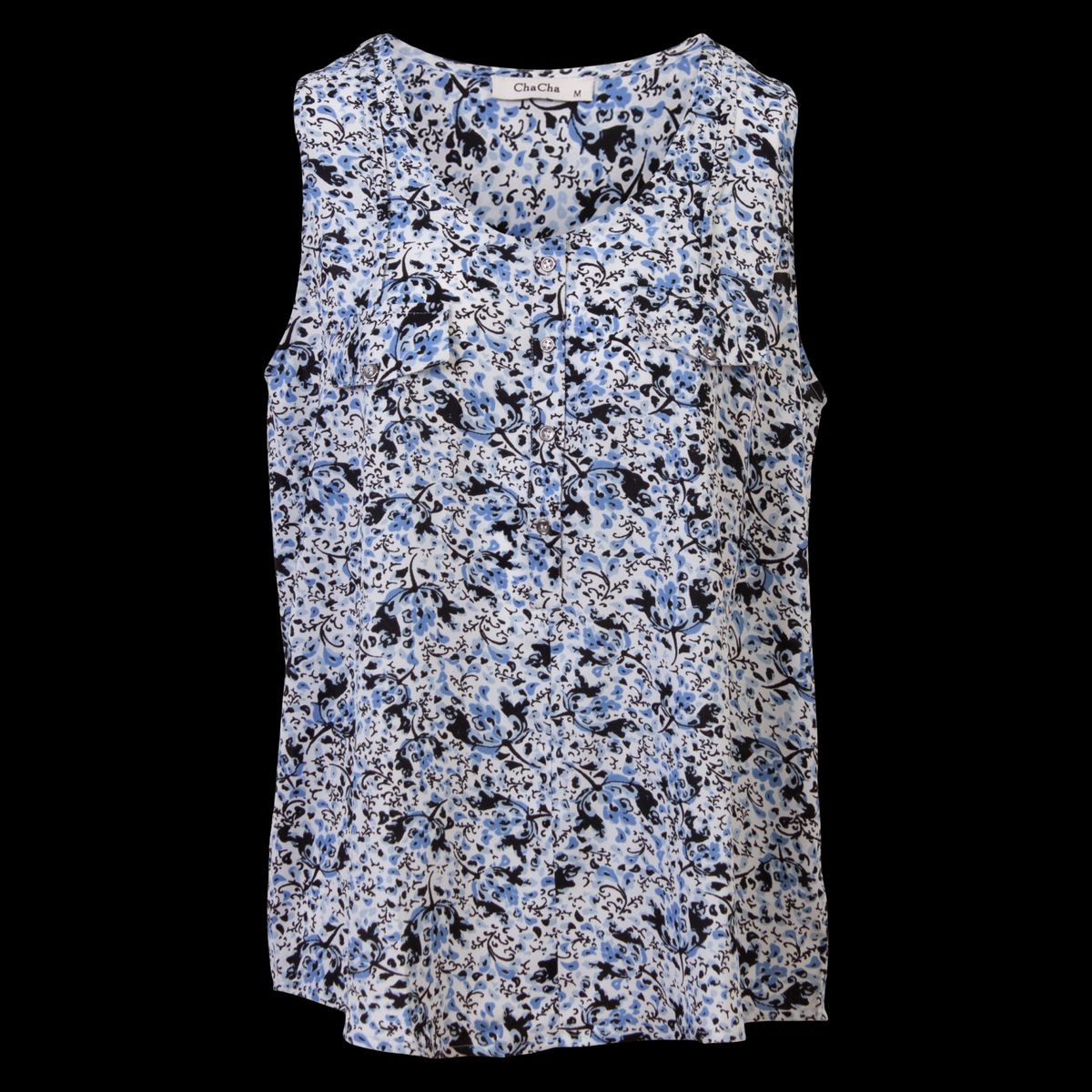 ChaCha Dame Top - Blue - L