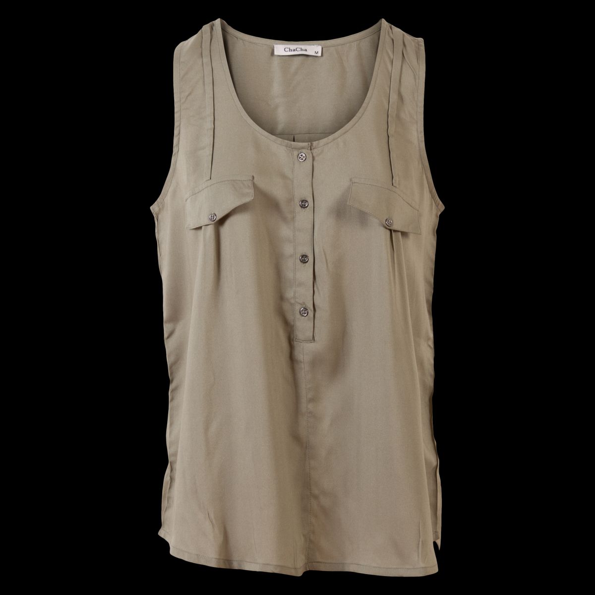 ChaCha Dame Top - Khaki Combi - 2XL