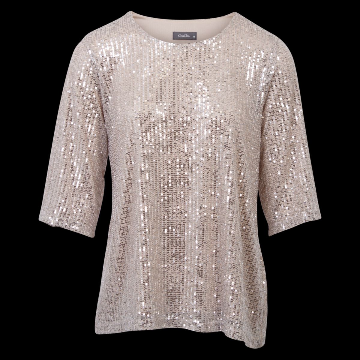 ChaCha Paillet Dame Bluse - Champagne - S