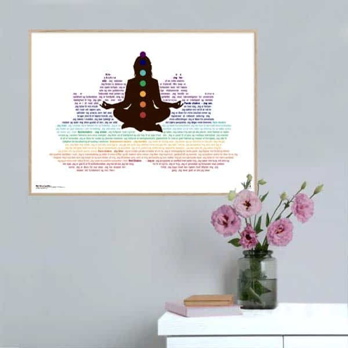 Chakra Karla og de syv chakraer plakat - 30 x 21 cm / Small / vandret