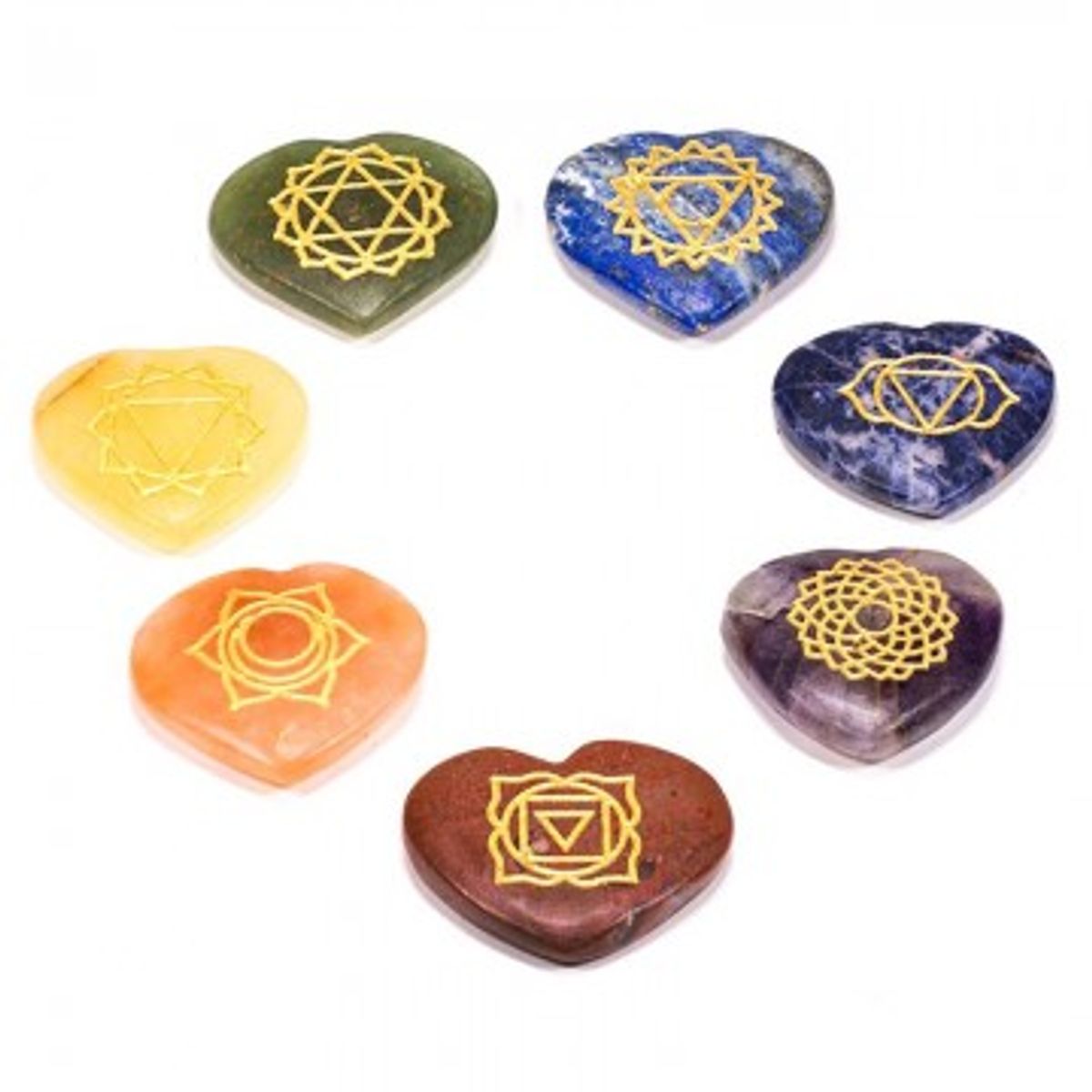 Chakra symbol krystal hjerte sæt - Chakra diverse - GodKarmaShop