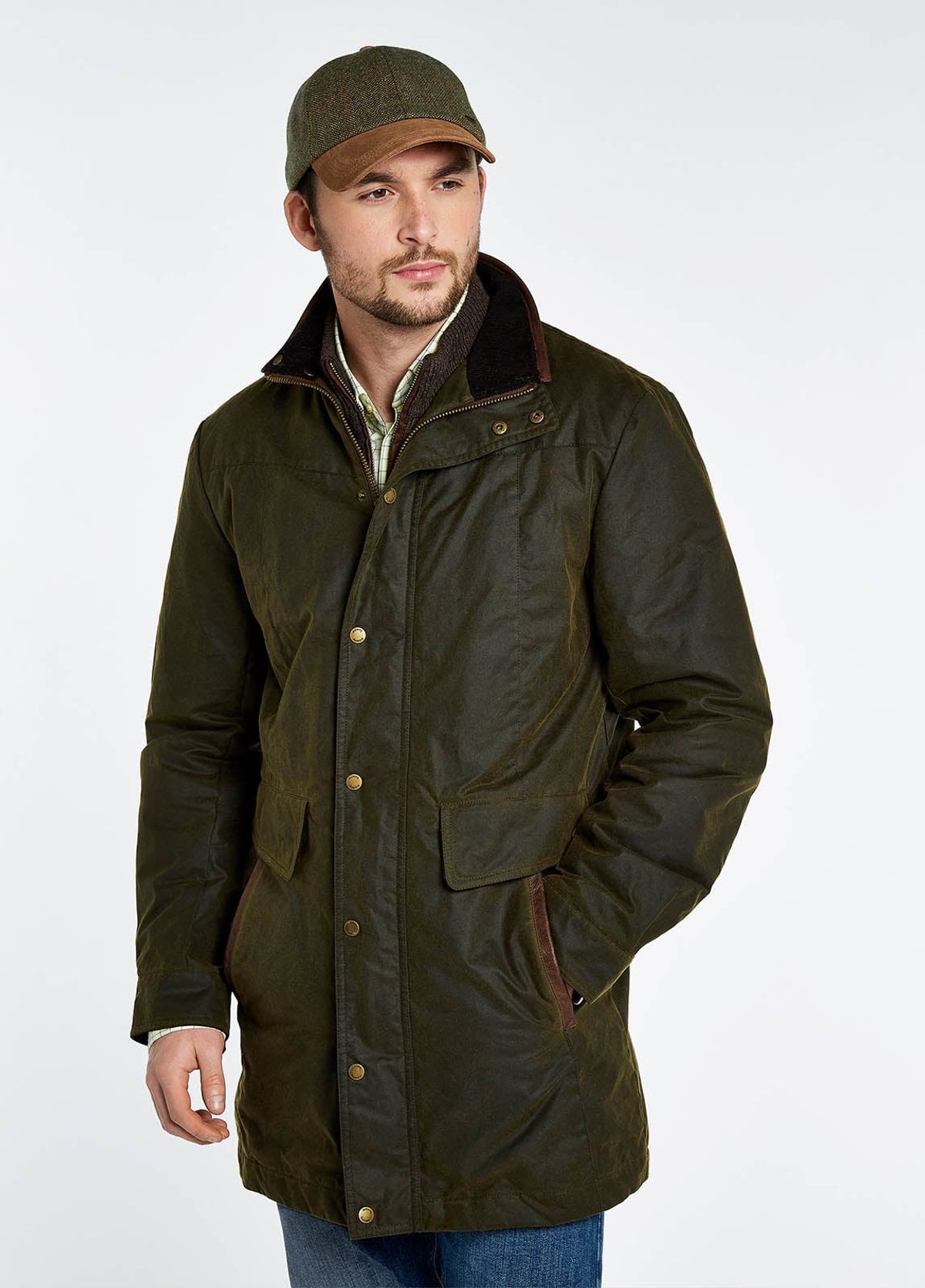 Chalkhill Wax Oilskin Jacket, olivengrøn med Primaloft vattering - 3XL