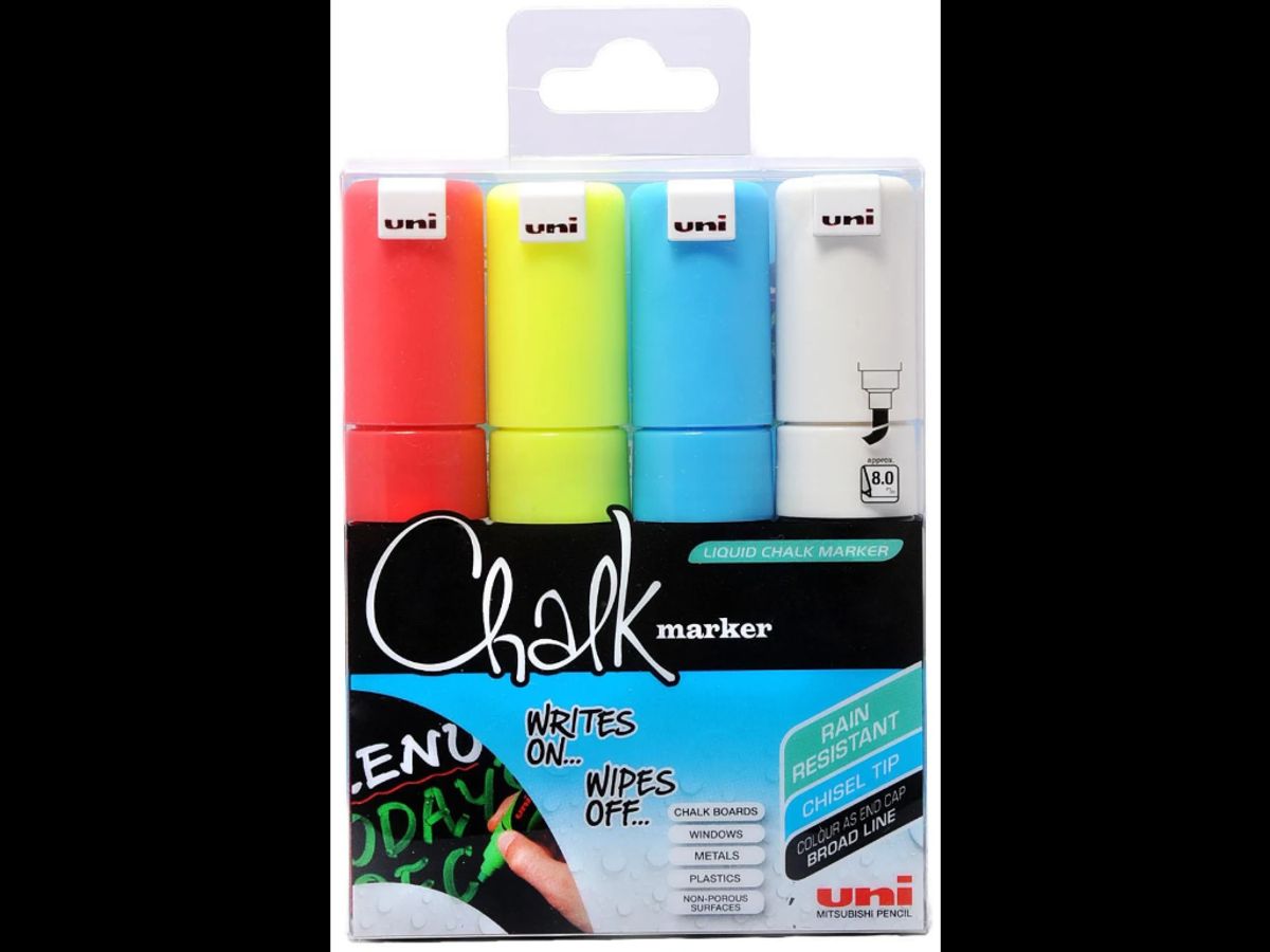 Chalkmarker Uni Pwe-8k 4 ass