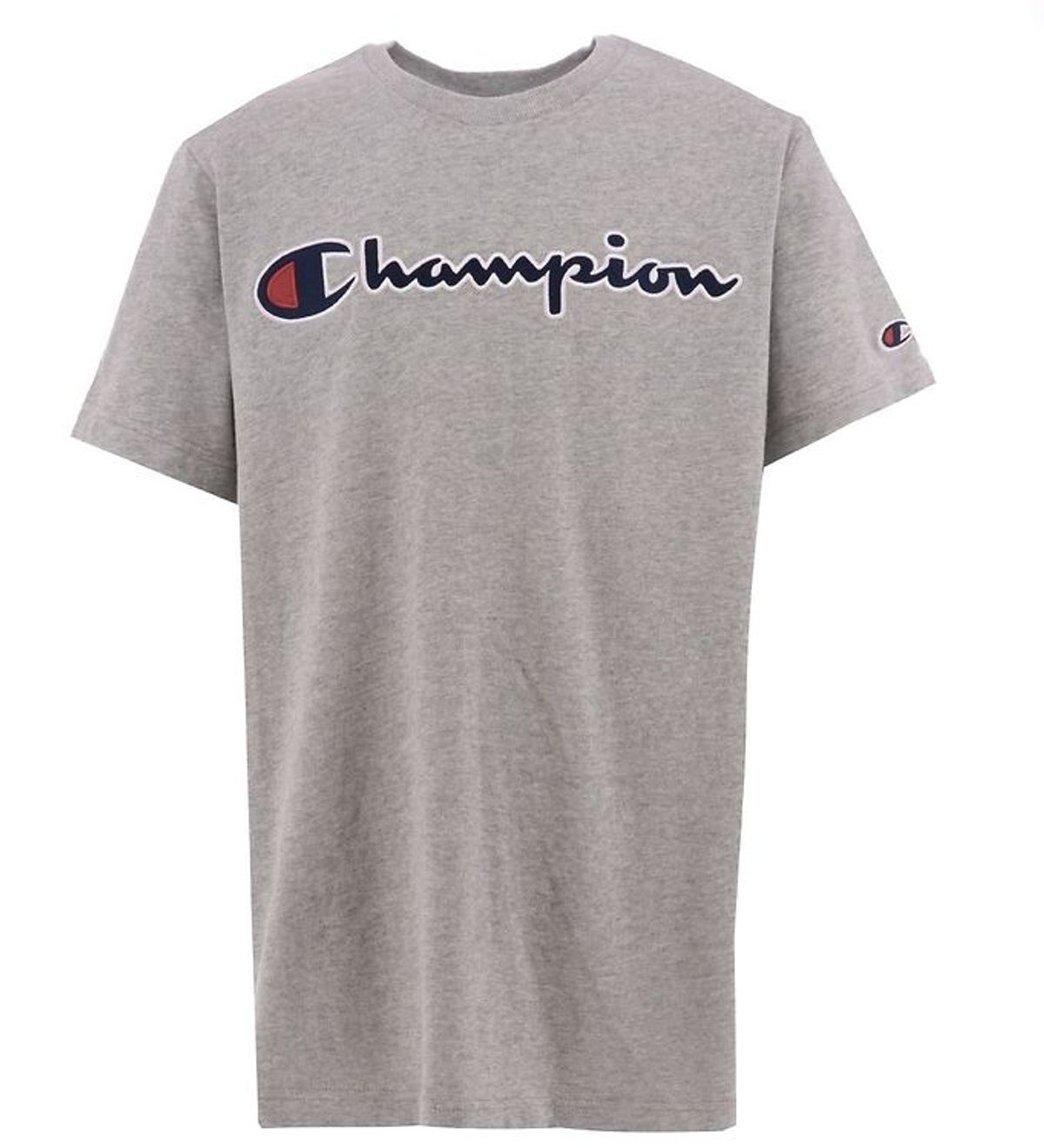 Champion Fashion T-shirt - Gråmeleret m. Logo