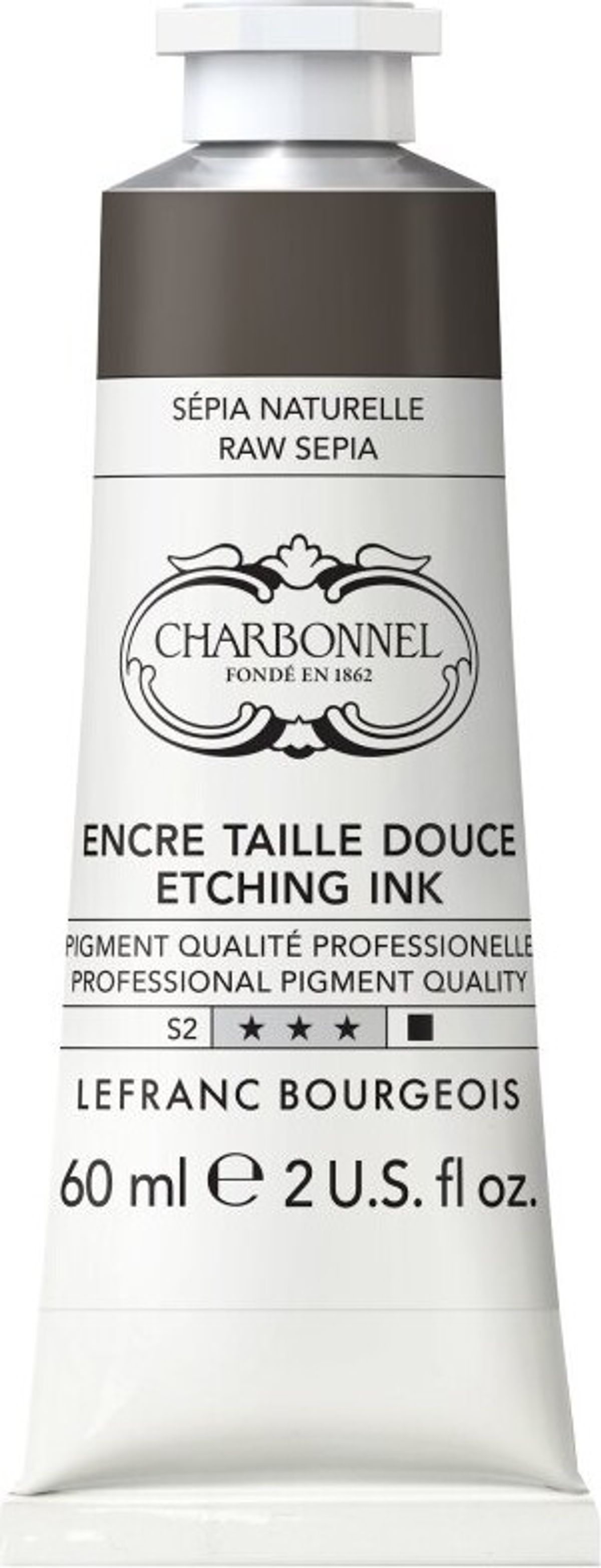 Charbonnel - Etching Ink - Tryksværte - Raw Sepia 60 Ml