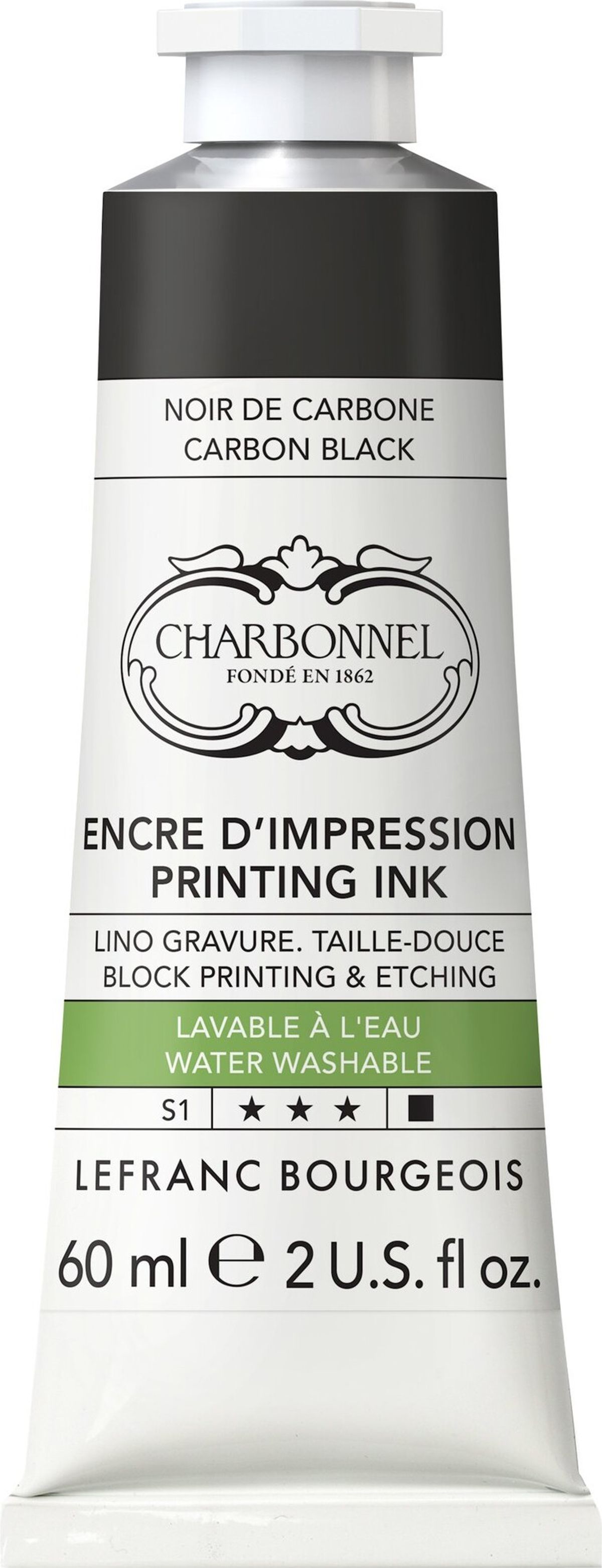 Charbonnel - Printing Ink Blæk - Carbon Black 150 Ml