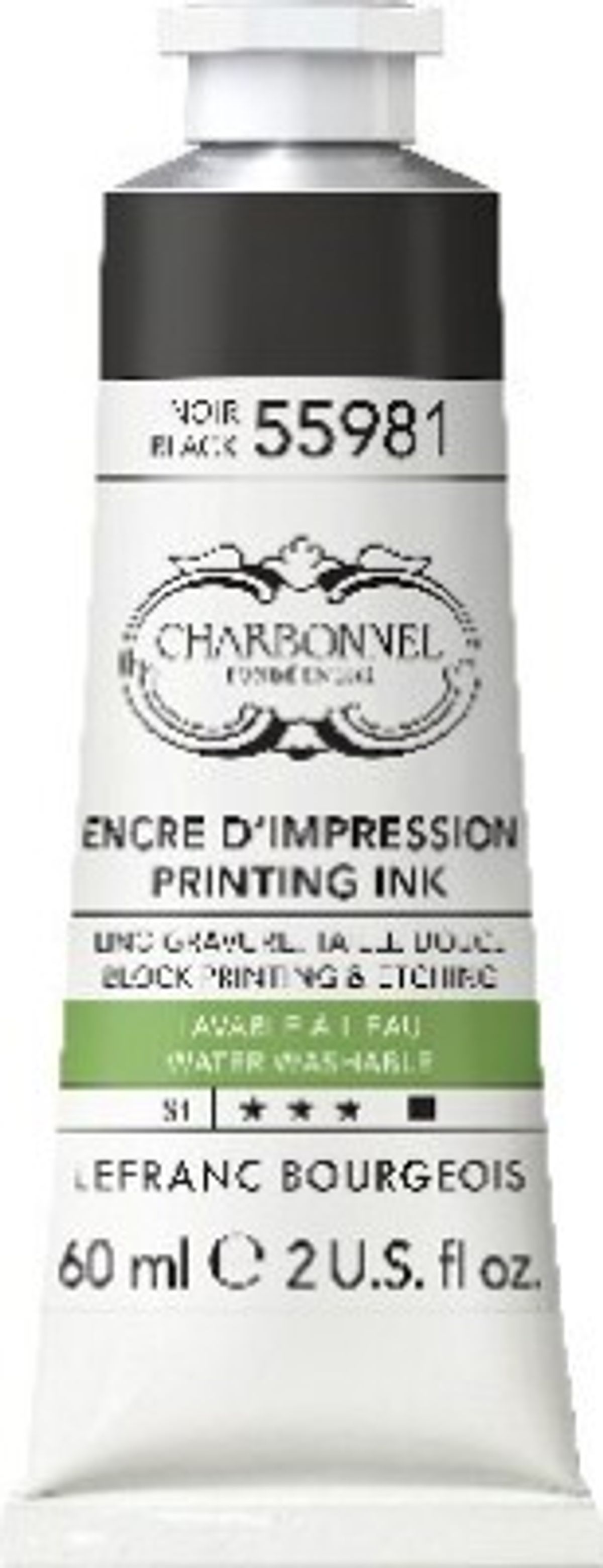 Charbonnel - Printing Ink Blæk - Sort 60 Ml