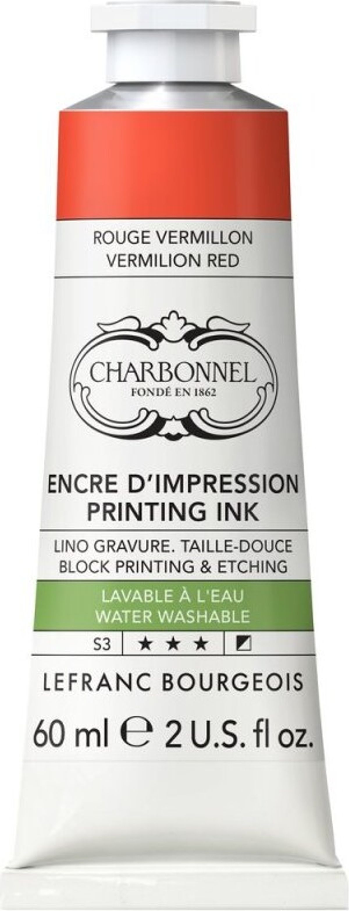 Charbonnel - Printing Ink Blæk - Vermillon Red 60 Ml