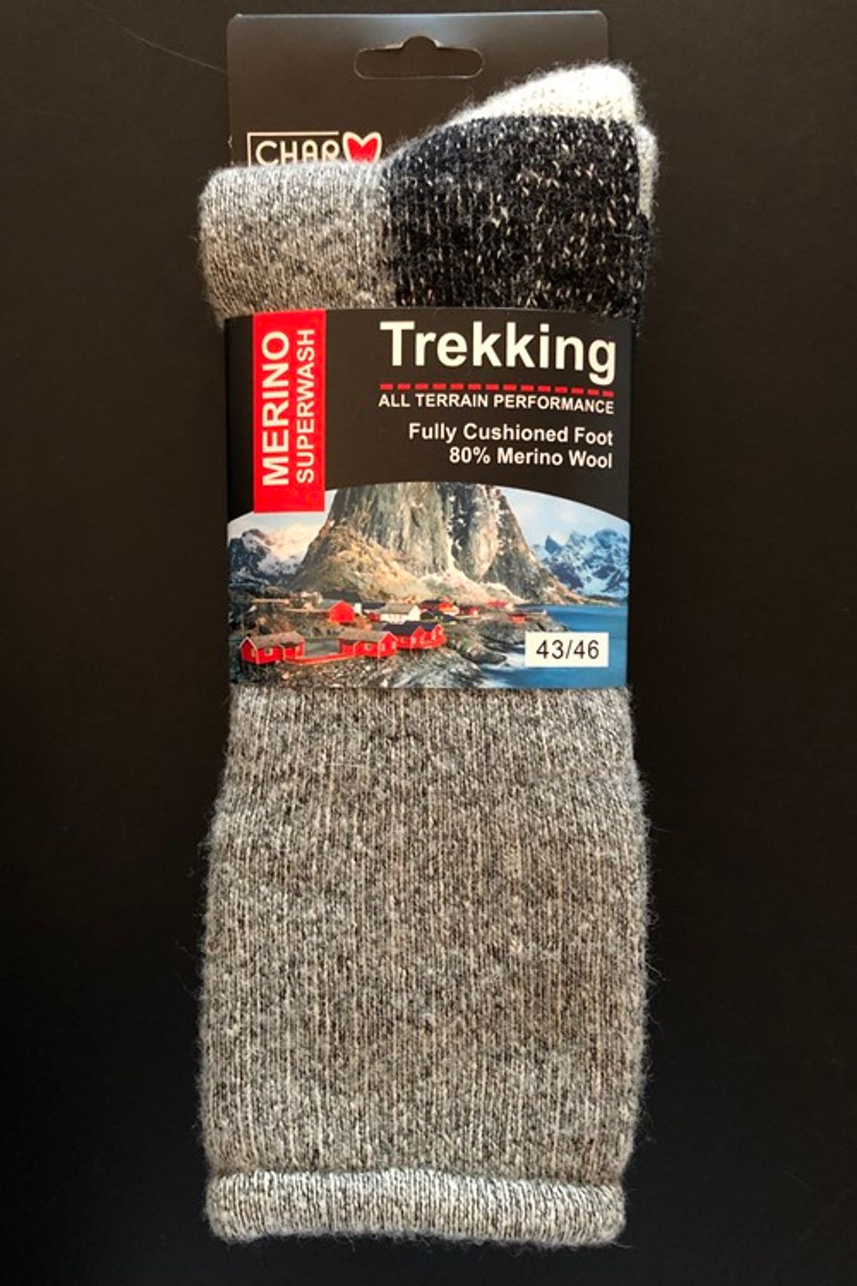 Charm Rag Merino Trekking Sokker sort 43-46