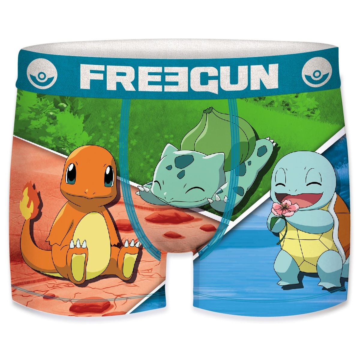 Charmander, Squirtle og Bulbasaur Pokémon - Freegun Microfiber Boxershorts