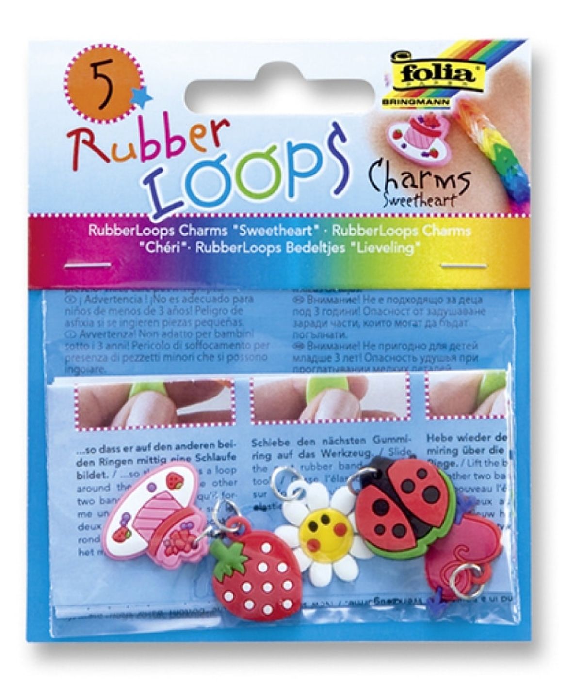 Charms til Rubber Loops Sweetheart Assorterede Farver.