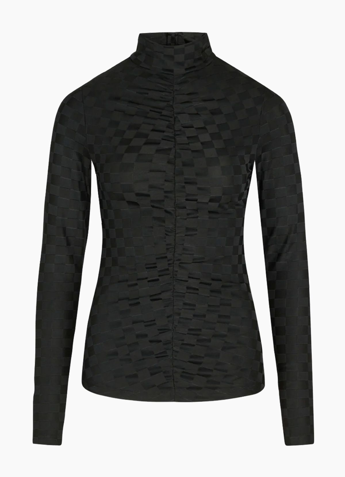 Check Jersey Adenau Top - Black - Mads Nørgaard - Sort L