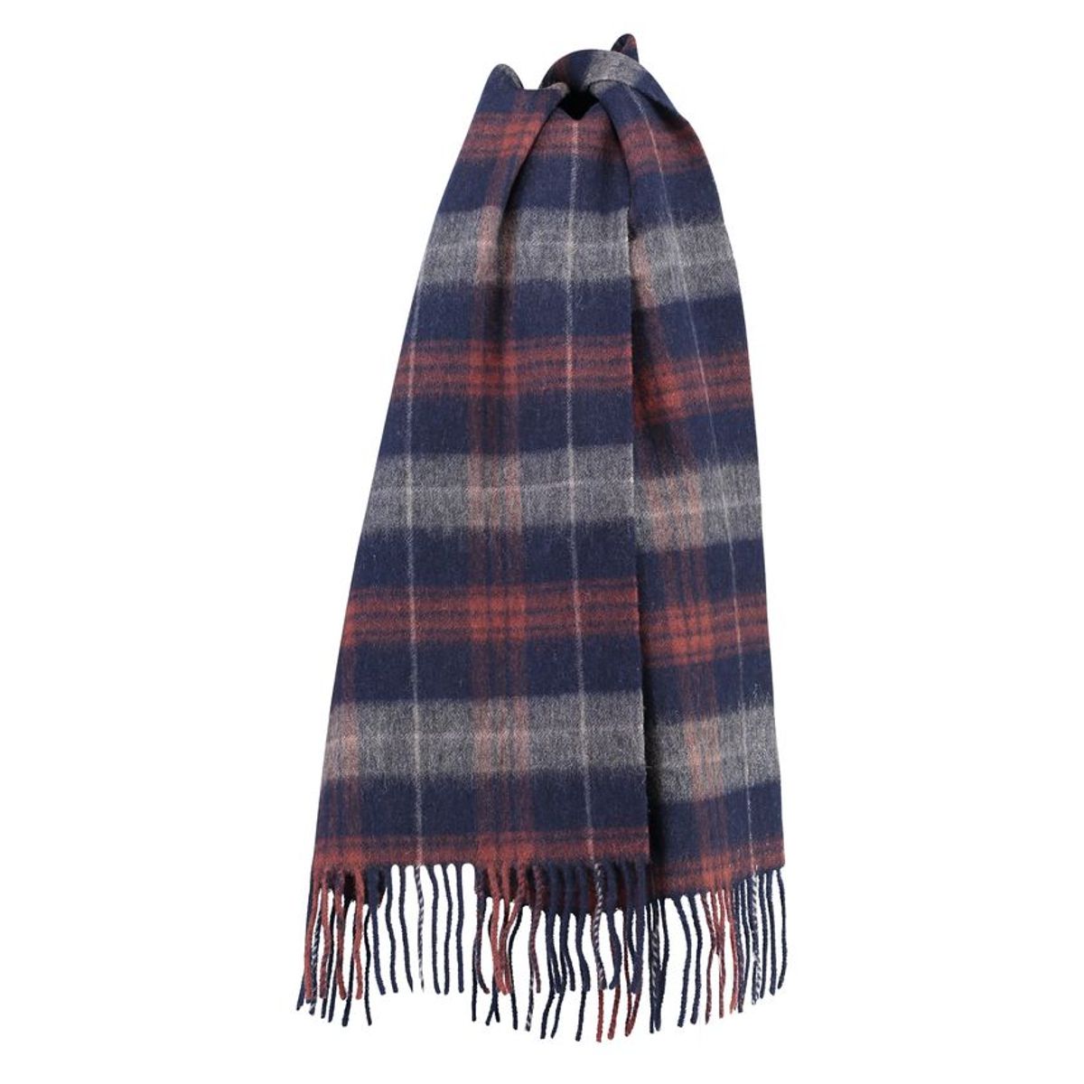 Checked wool scarf