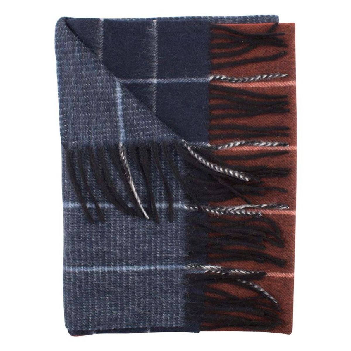 Checked wool scarf