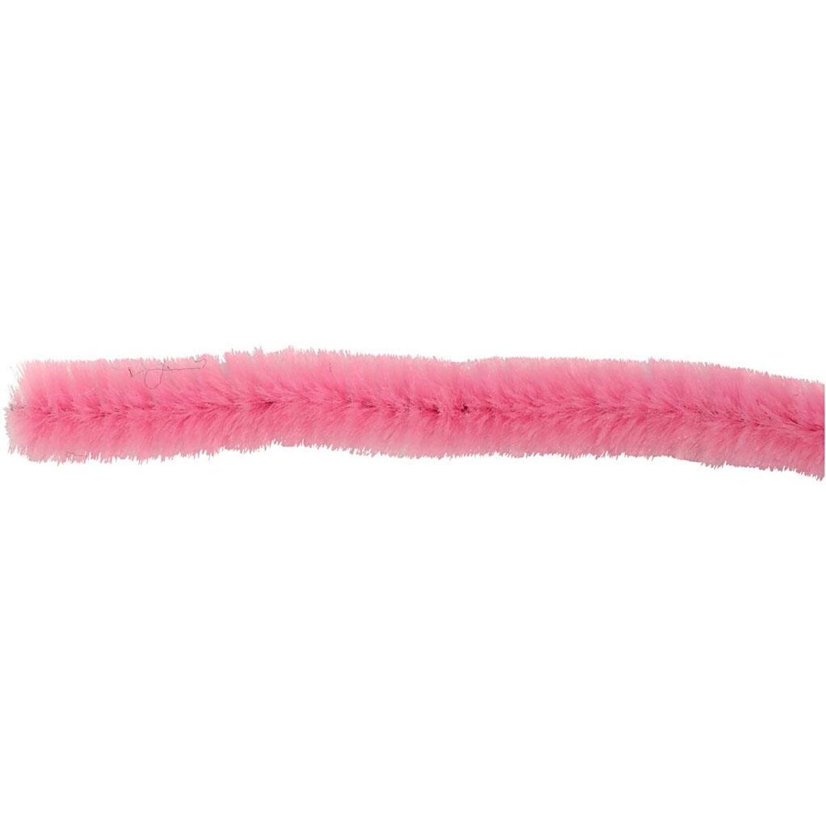 Chenille, 6 mm, pink, 50 stk.