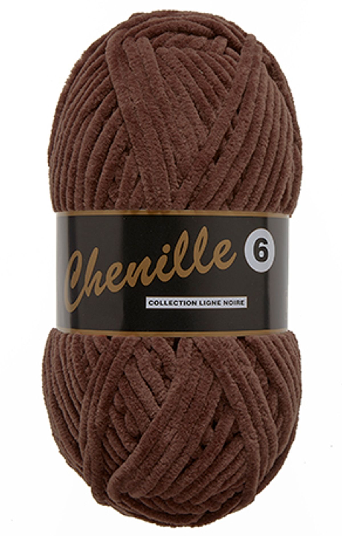 Chenille 6, mørkebrun, 100 g, nr. 112