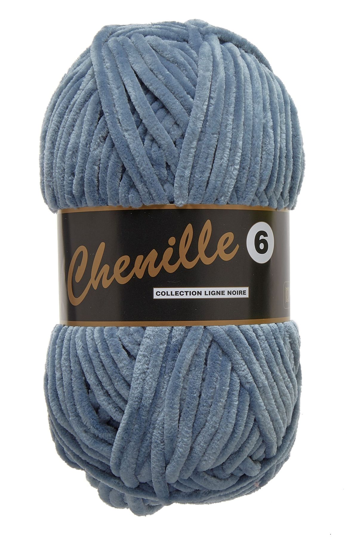 Chenille 6, støvet blå, 100 g, nr. 22