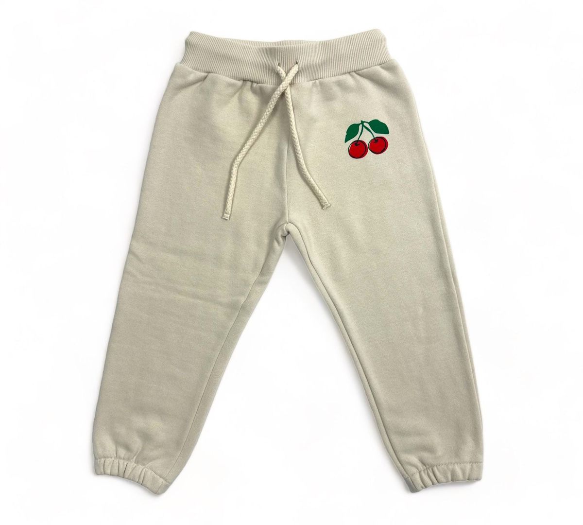 Cherry Bottom Sweatpants - Beige / 4-5y - 110cm