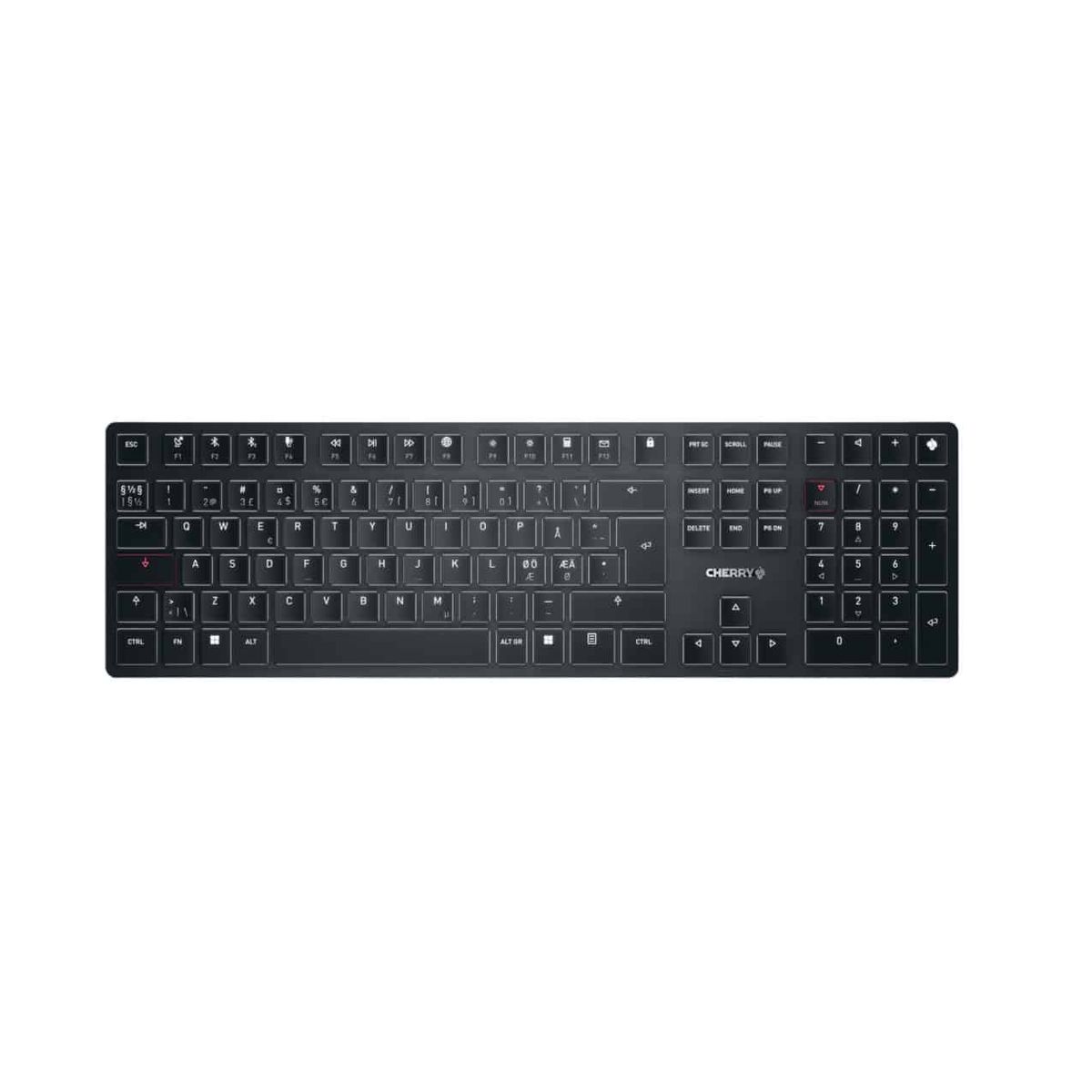 CHERRY CHERRY KW X ULP tastatur Universel USB + RF Wireless + Bluetooth QWERTY Nordisk Sort