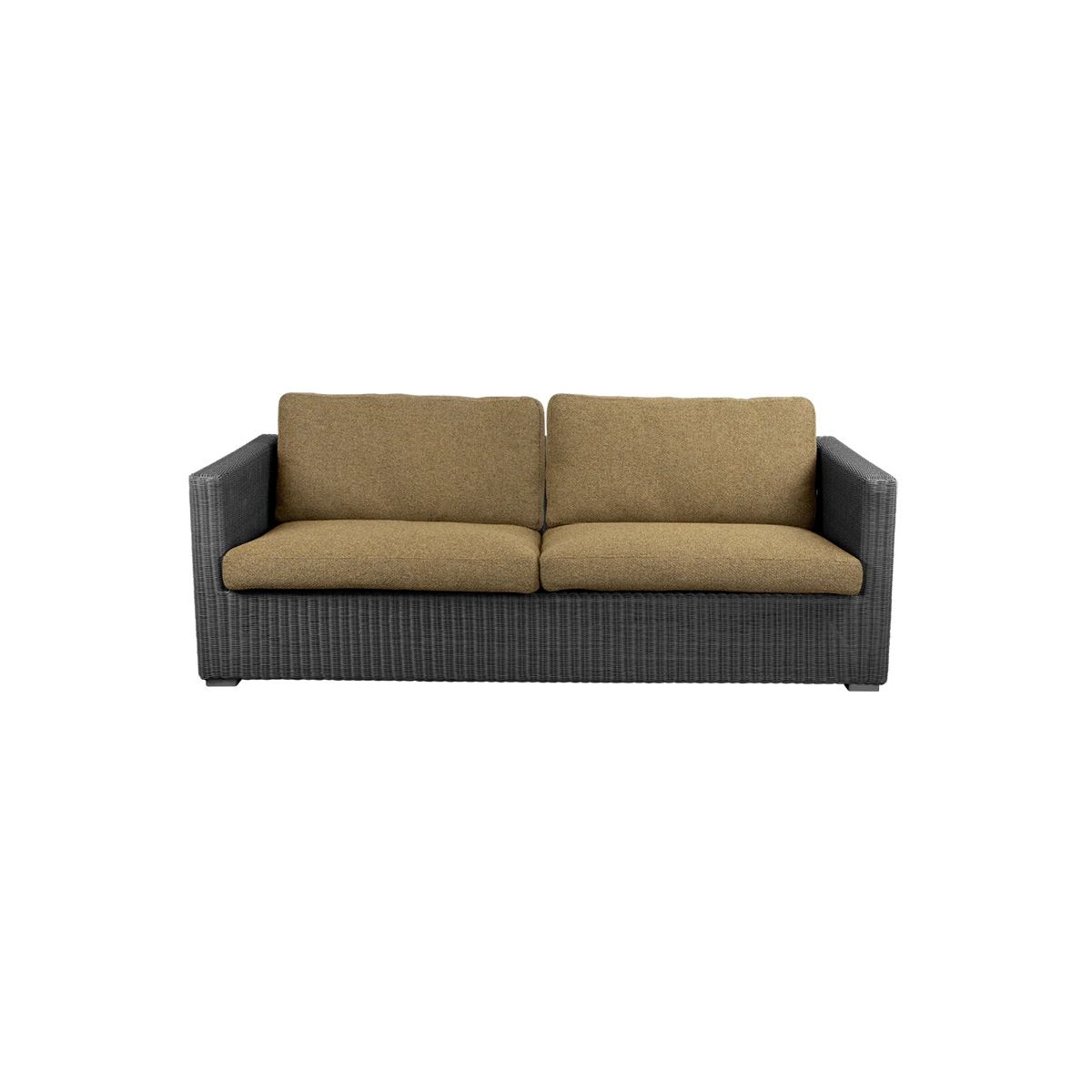 Chester 3-pers Loungesofa fra Cane-line (Graphite, Turmeric Yellow, Cane-line Rise)