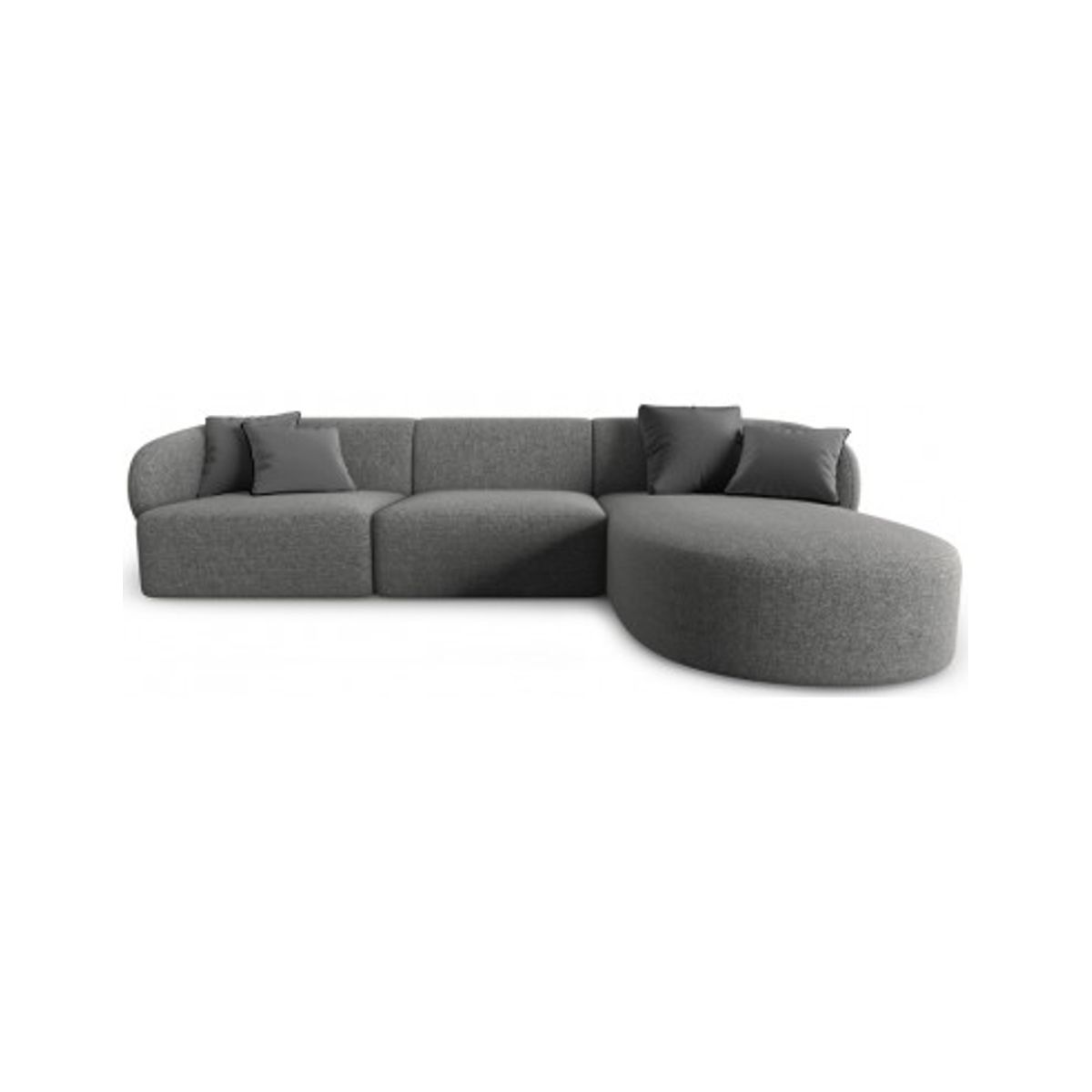 Chiara højrevendt chaiselong sofa i chenille B259 x D155 cm - Sort/Mørkegrå melange