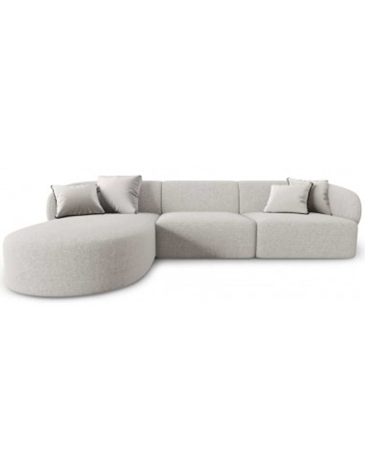 Chiara venstrevendt chaiselong sofa i chenille B259 x D155 cm - Sort/Sølvgrå