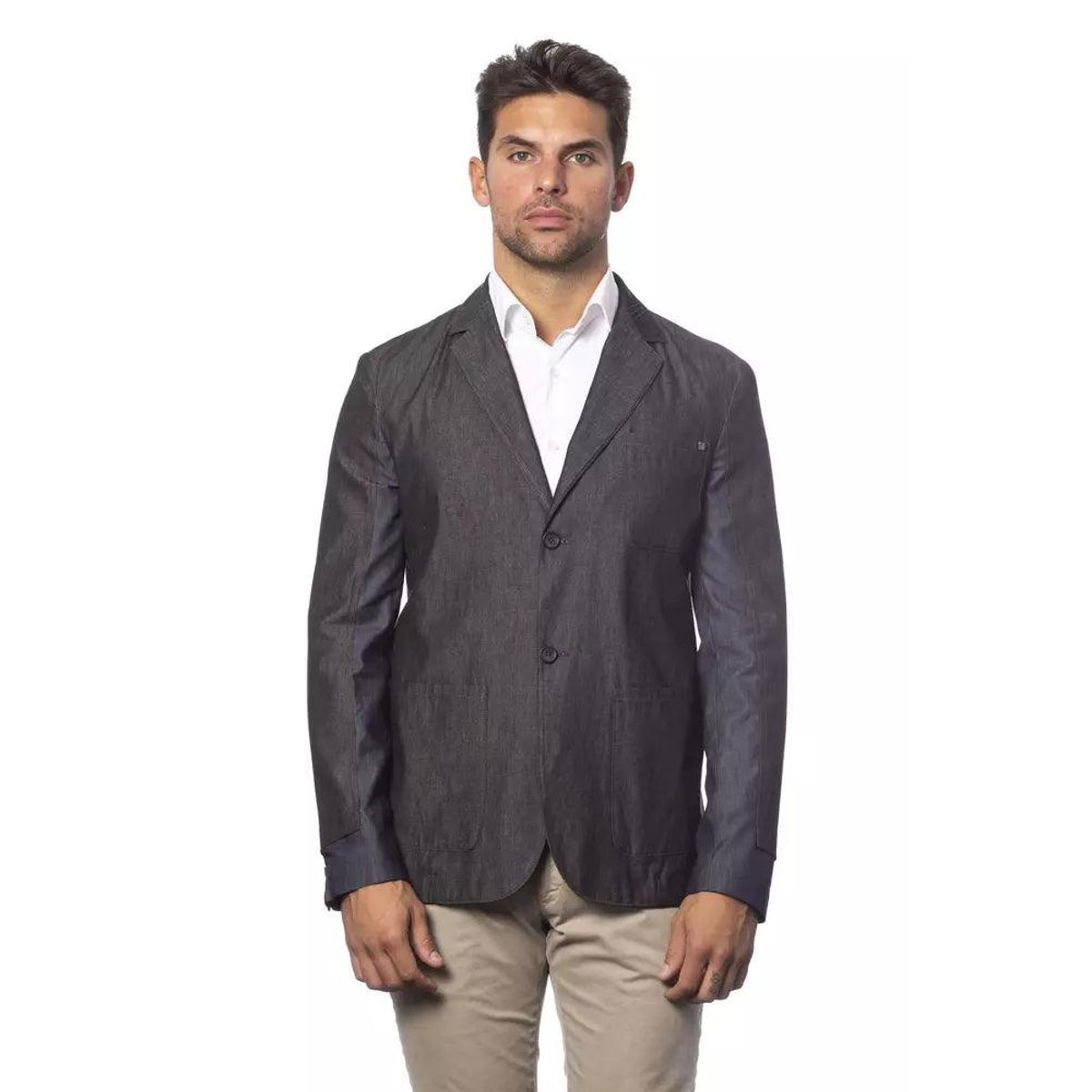 Chic Verri Single-Breasted Gray Blazer