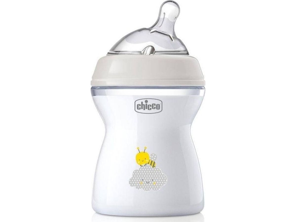 Chicco_Naturalfeeling Plastikflaske 250 Ml Med Silikone Sut Medium Flow 2M+