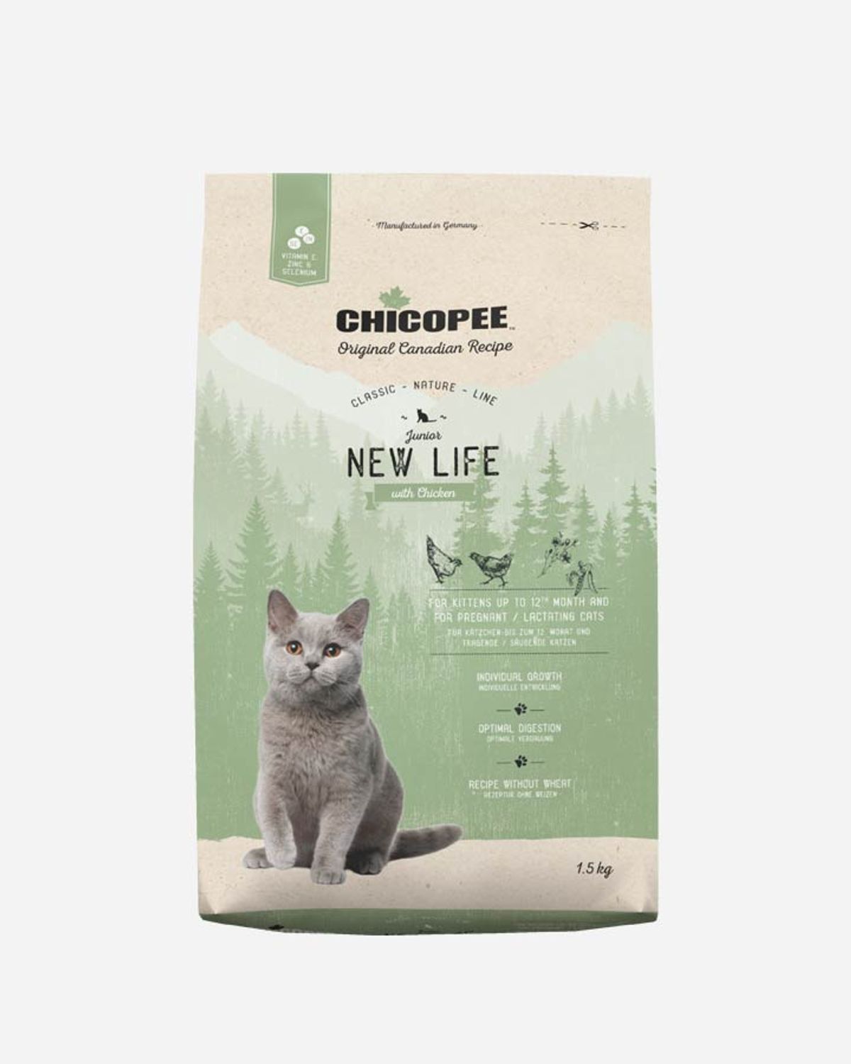 Chicopee Classic Nature Line Cat Junior New Life - Kylling - 1.5 kg