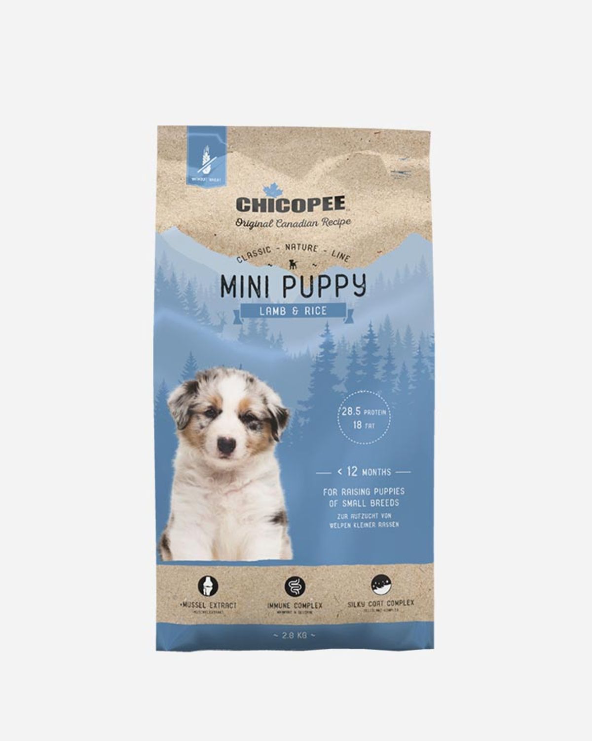 Chicopee Classic Nature Line Mini Puppy - Lam og Ris - 2 kg