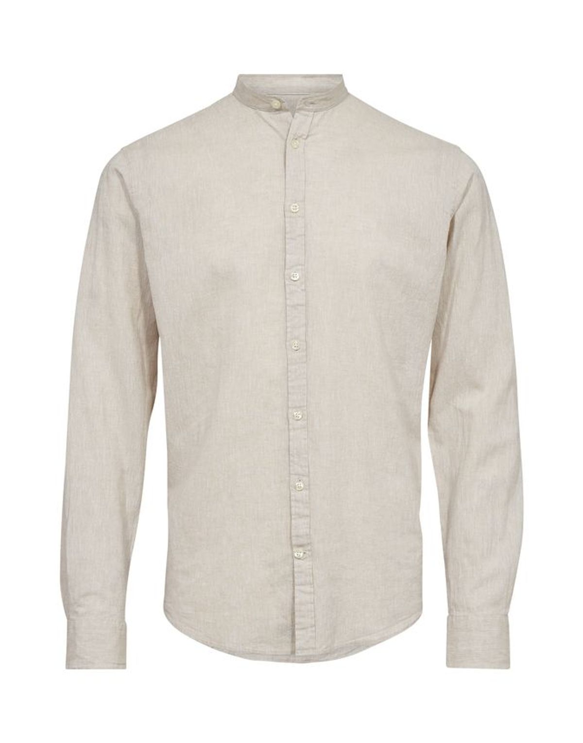 China collar linen l/s shirt