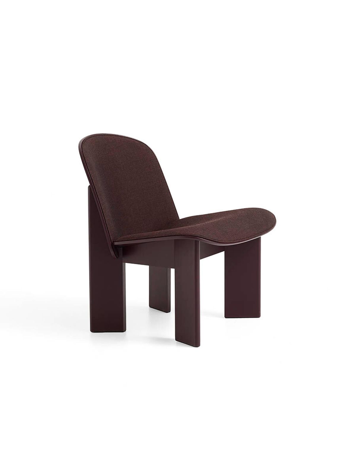 Chisel Lounge Chair m/polstring fra Hay (Bordeaux Lakeret bøg / Remix 373)