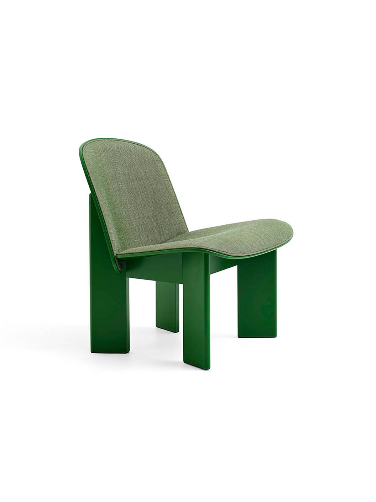 Chisel Lounge Chair m/polstring fra Hay (Grøn lakeret bøg / Canvas 926)