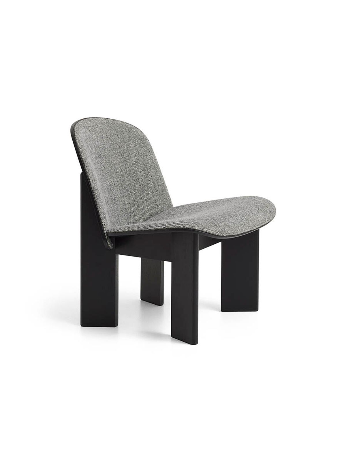 Chisel Lounge Chair m/polstring fra Hay (Sortlakeret eg / Hallingdal 166)