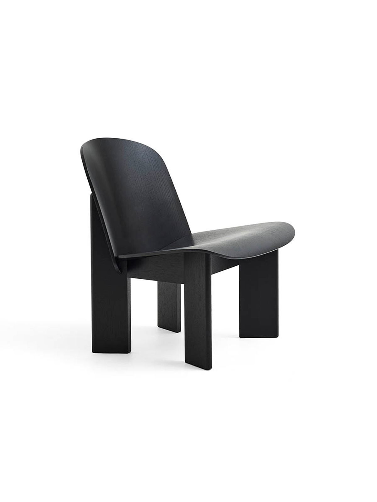 Chisel Lounge Chair u/polstring fra Hay (Sortlakeret eg)