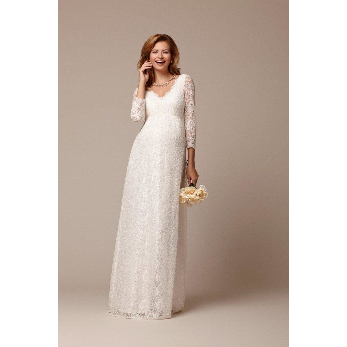 Chloe brudekjole til gravid fra Tiffany Rose i lang (elfenbensfarvet) - Tiffany Rose - Wedding dress - Buump