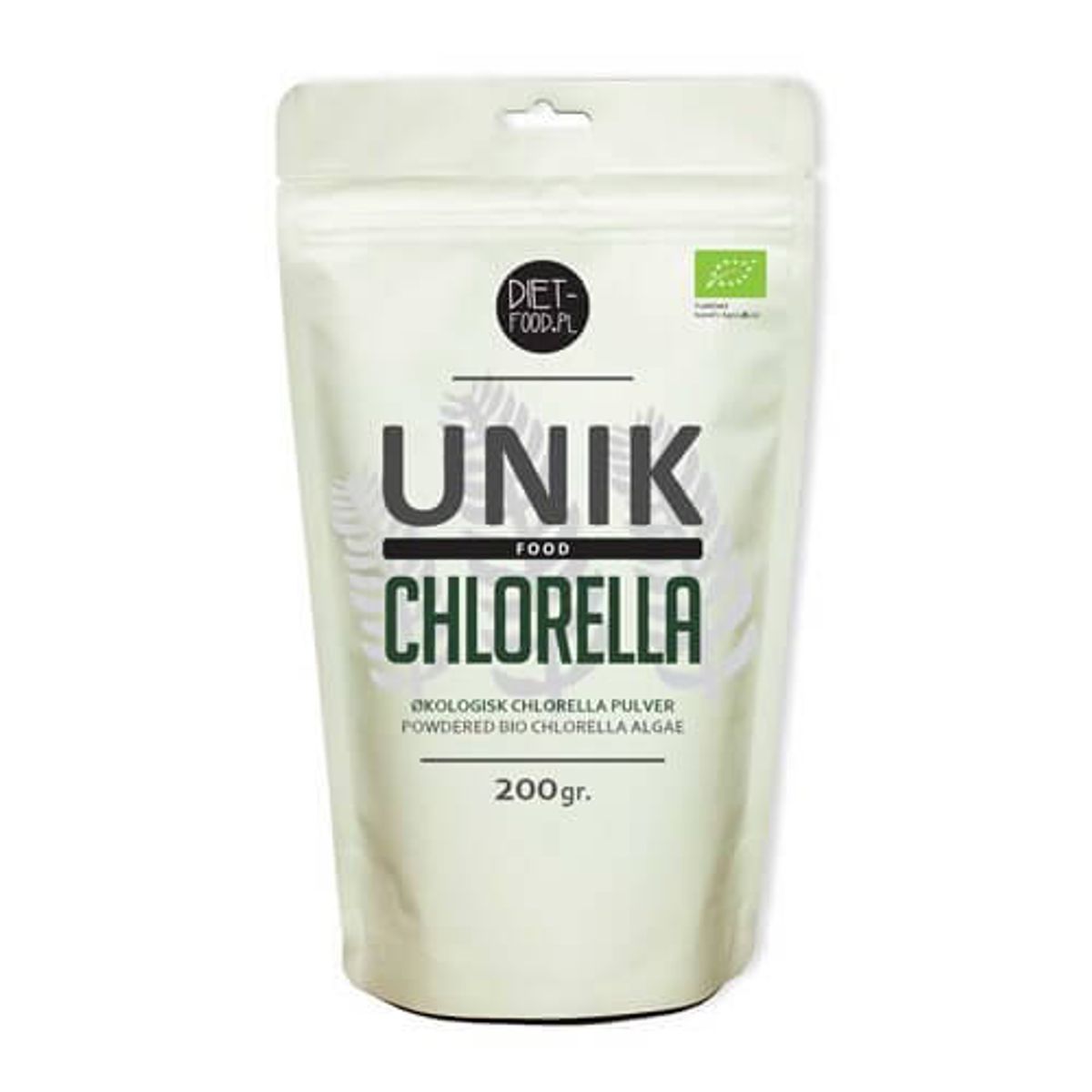 Chlorella pulver Økologisk Unik Food - 200 gram