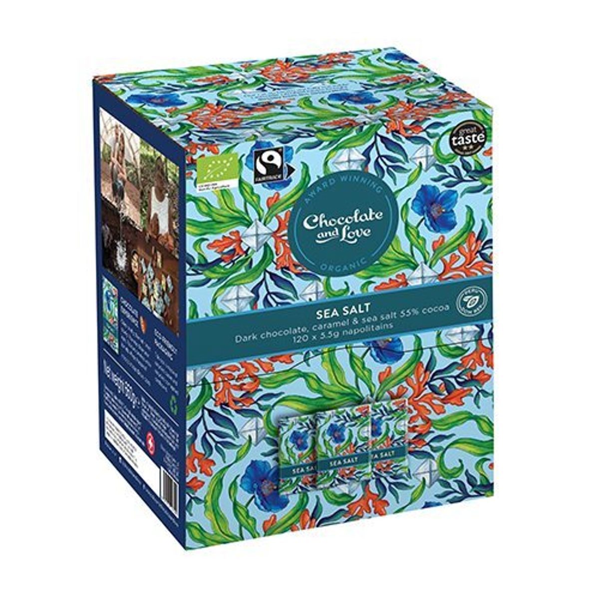 Chocolate and Love Sea Salt Dispenser box 120x5.5g chokolader. Ø, 660g.