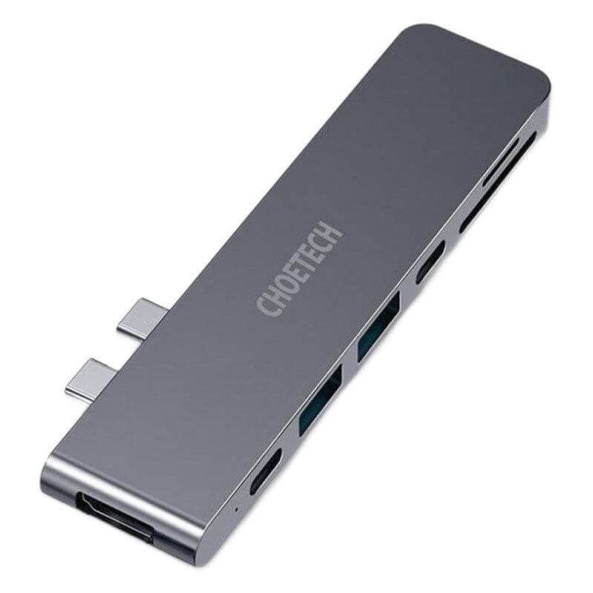 Choetech 7-i-1 USB-C Hub, USB 3.0 4K/60Hz HDMI, 87W PD, grå