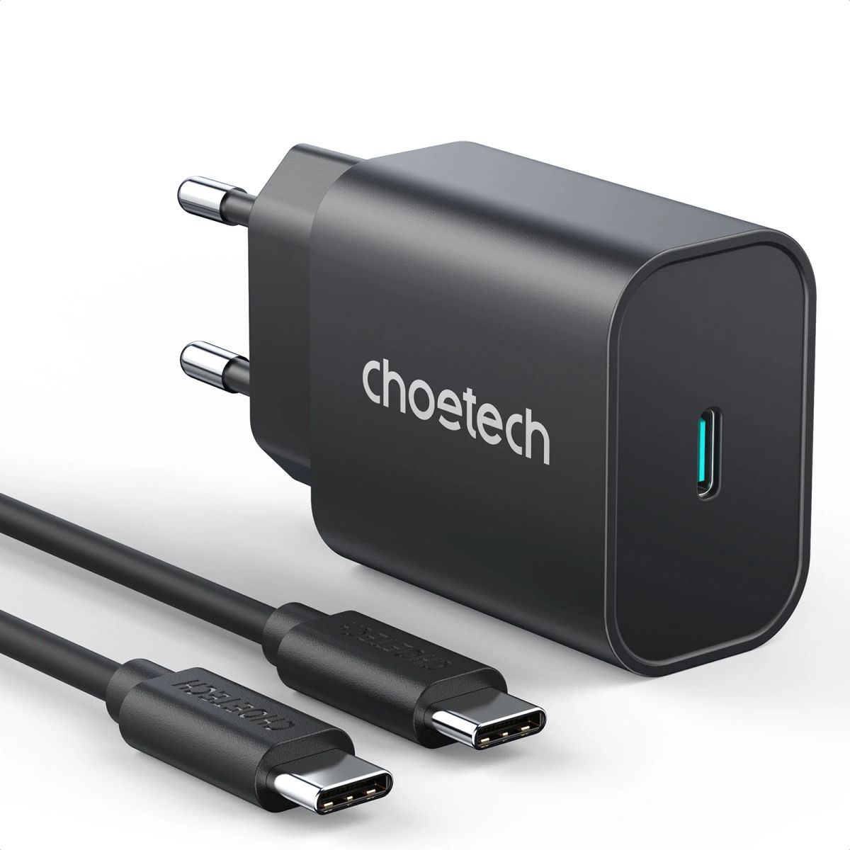 Choetech USB-C PD Vægoplader, 25W, Sort