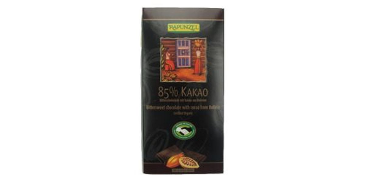 Chokolade 85% kakao Ø Rapunzel, 80g