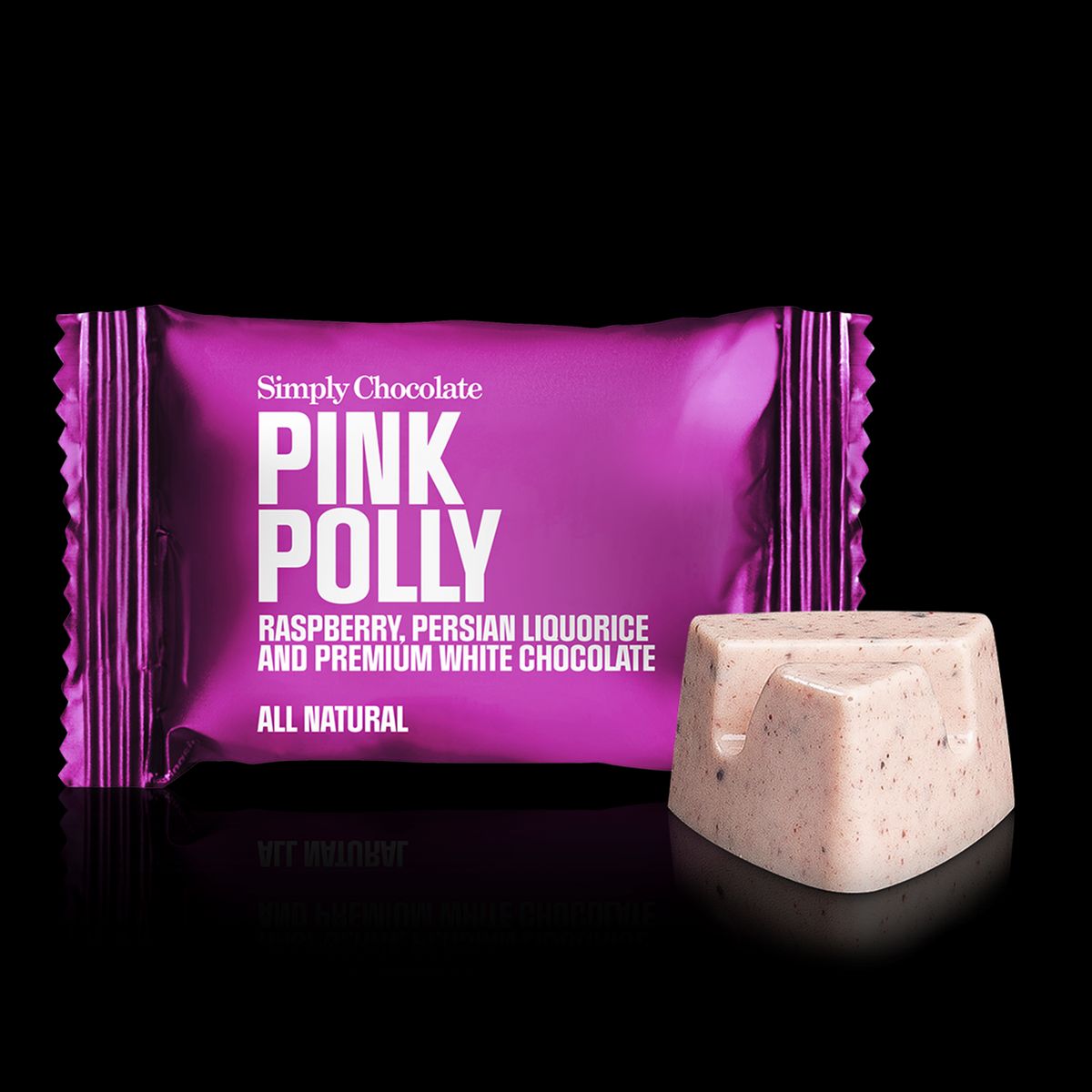 Chokolade Bites m. lak/hind, Pink Polly 10g