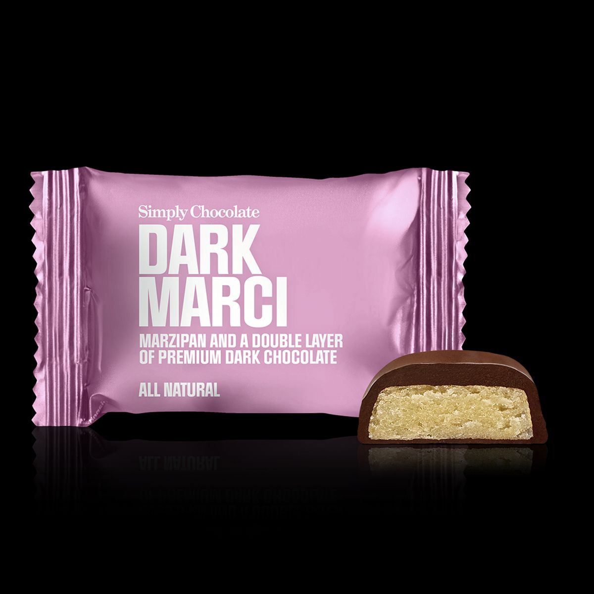 Chokolade Bites med marcipan, Dark Marci 10g