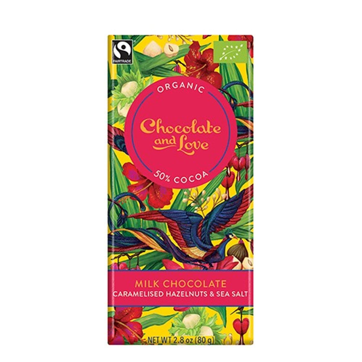 Chokolade Milk Hazelnut 50% - 80 gram - Chocolate and Love