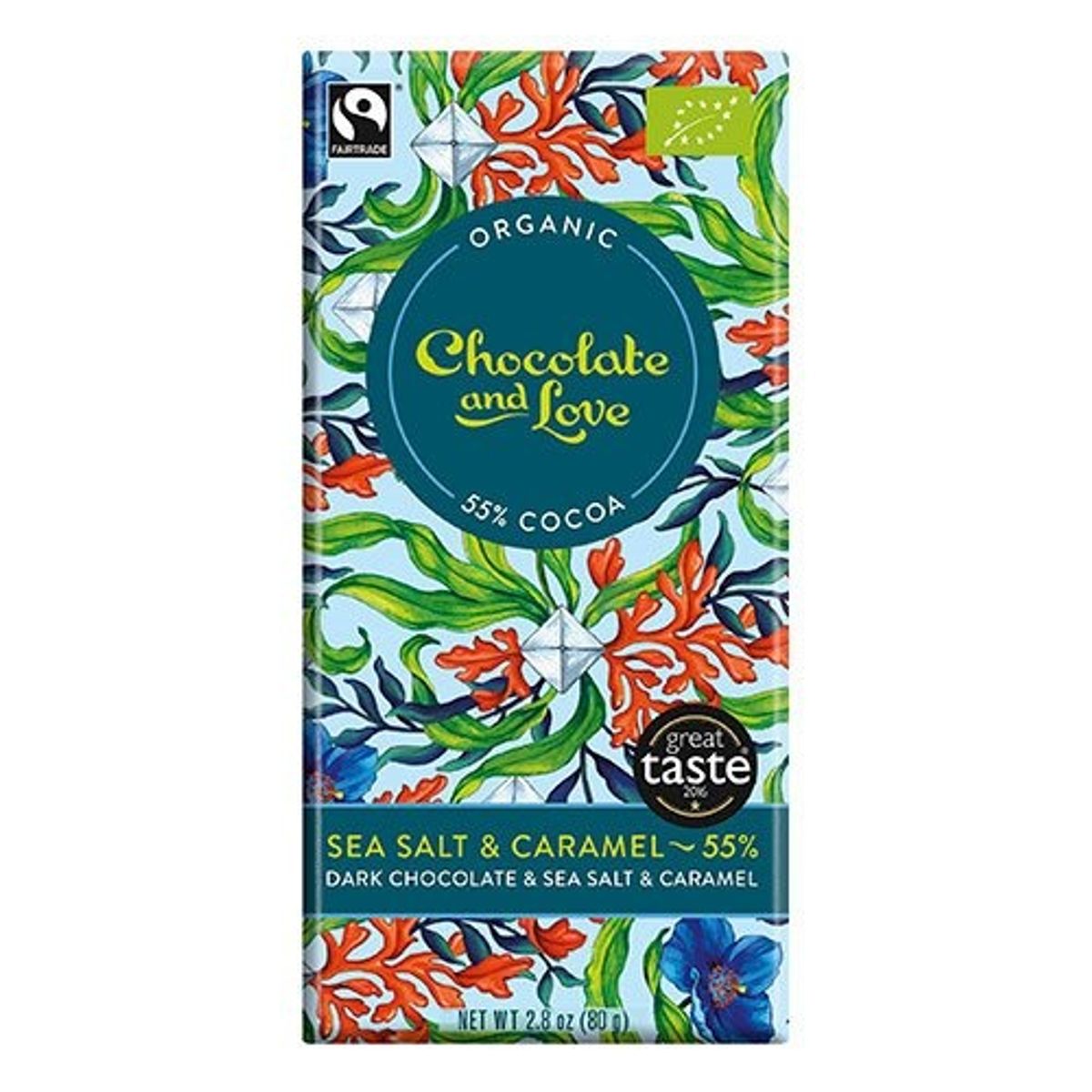 Chokolade Sea Salt 55% Ø, 80 g