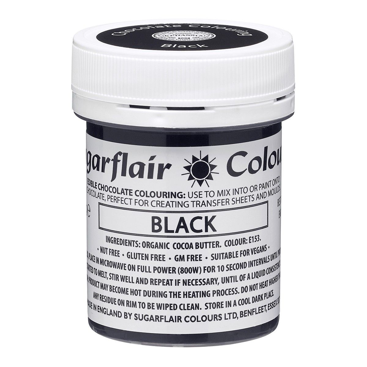 Chokoladefarve Black 35 g - Sugarflair